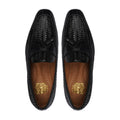 Tishna - Men's Black Hand Woven Calf Leather Loafer
