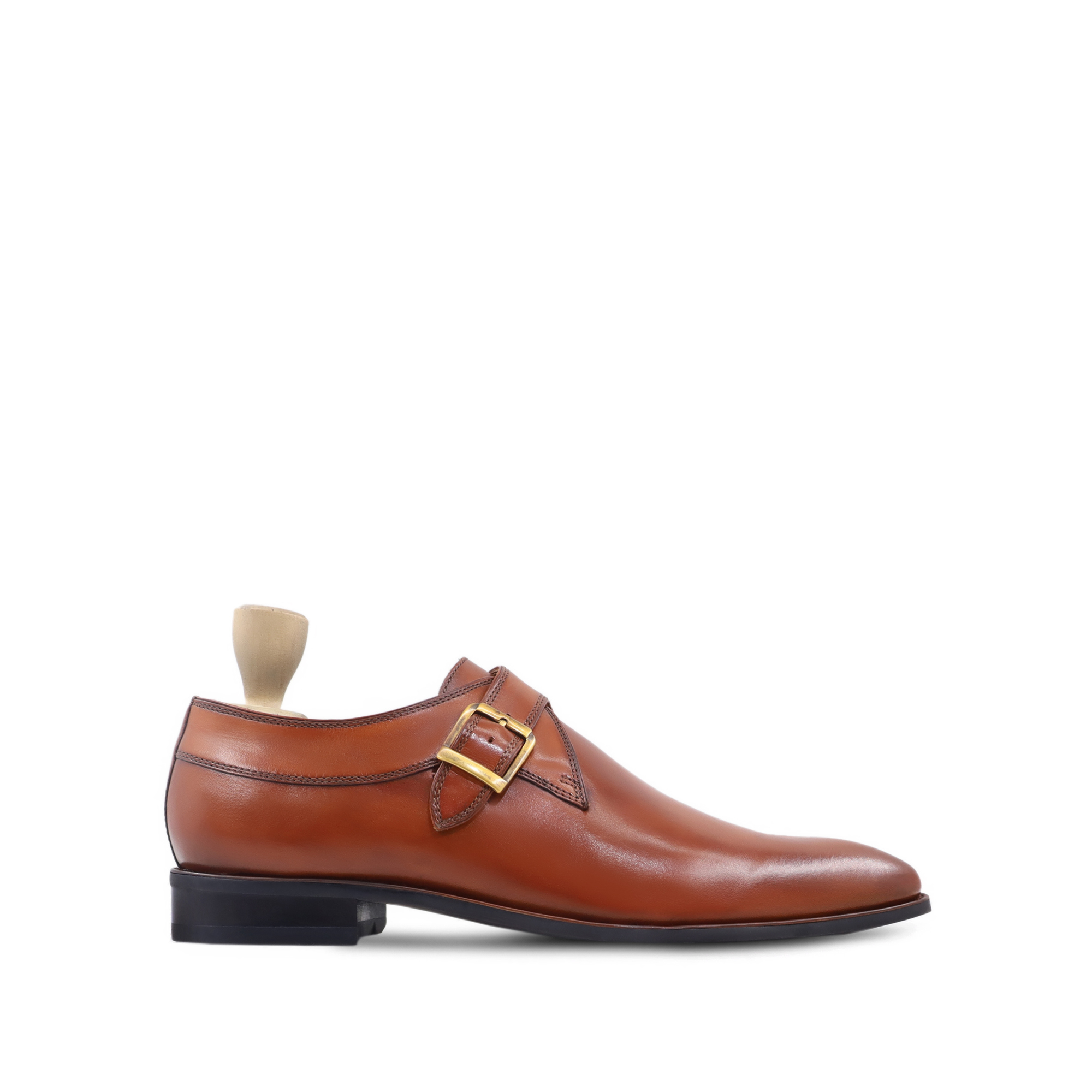 Turner - Men's Orange Tan Calf Leather Single Monkstrap