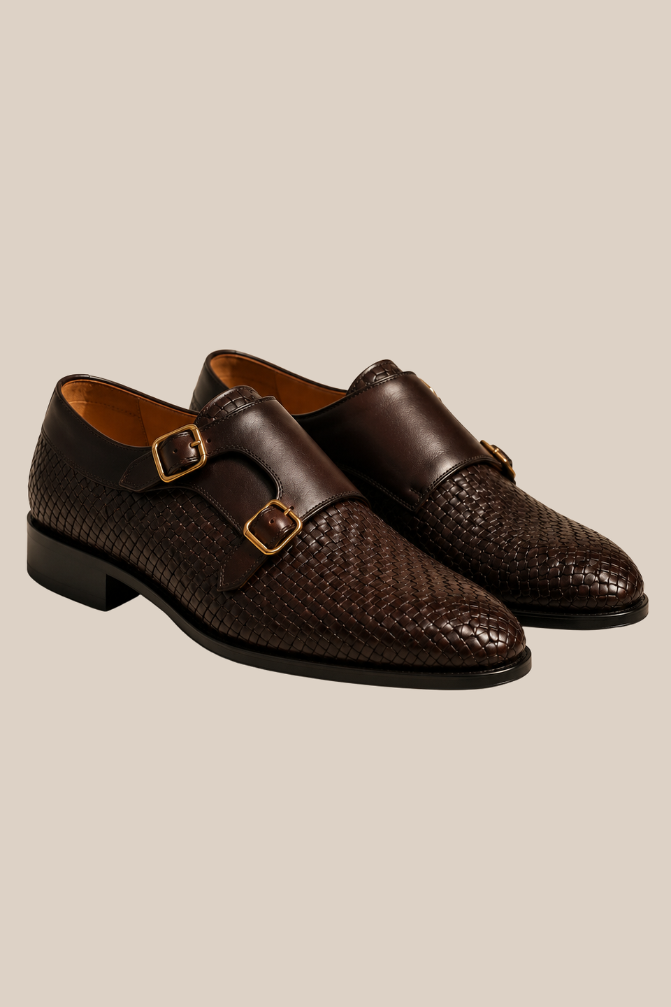 LEONA - MEN'S DARK BROWN HAND WOVEN CALF
