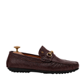 Luciano - Men's Oxblood Pebble Grain Leather Driver Shoe