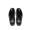 Sakua - Men's Black Box Leather High Shine Sandal