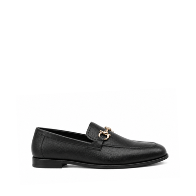 Bucharest - Men's Black Pebble Grain Leather Loafer