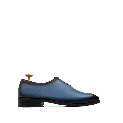 Enzo - Men's Burnished Light Blue Calf Leather Wholecut Shoe - Goodyear Welted