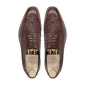 Wallis - Men's Brown Hand Woven Calf Leather Derby Shoe