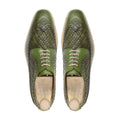 Wardel - Men's Light Green Calf And Hand Woven Calf Leather Derby Shoe