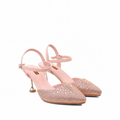 Vanessa - Women’s Peach Rhinestone 90mm Heels