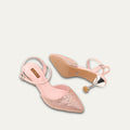 Vanessa - Women’s Peach Rhinestone Heels