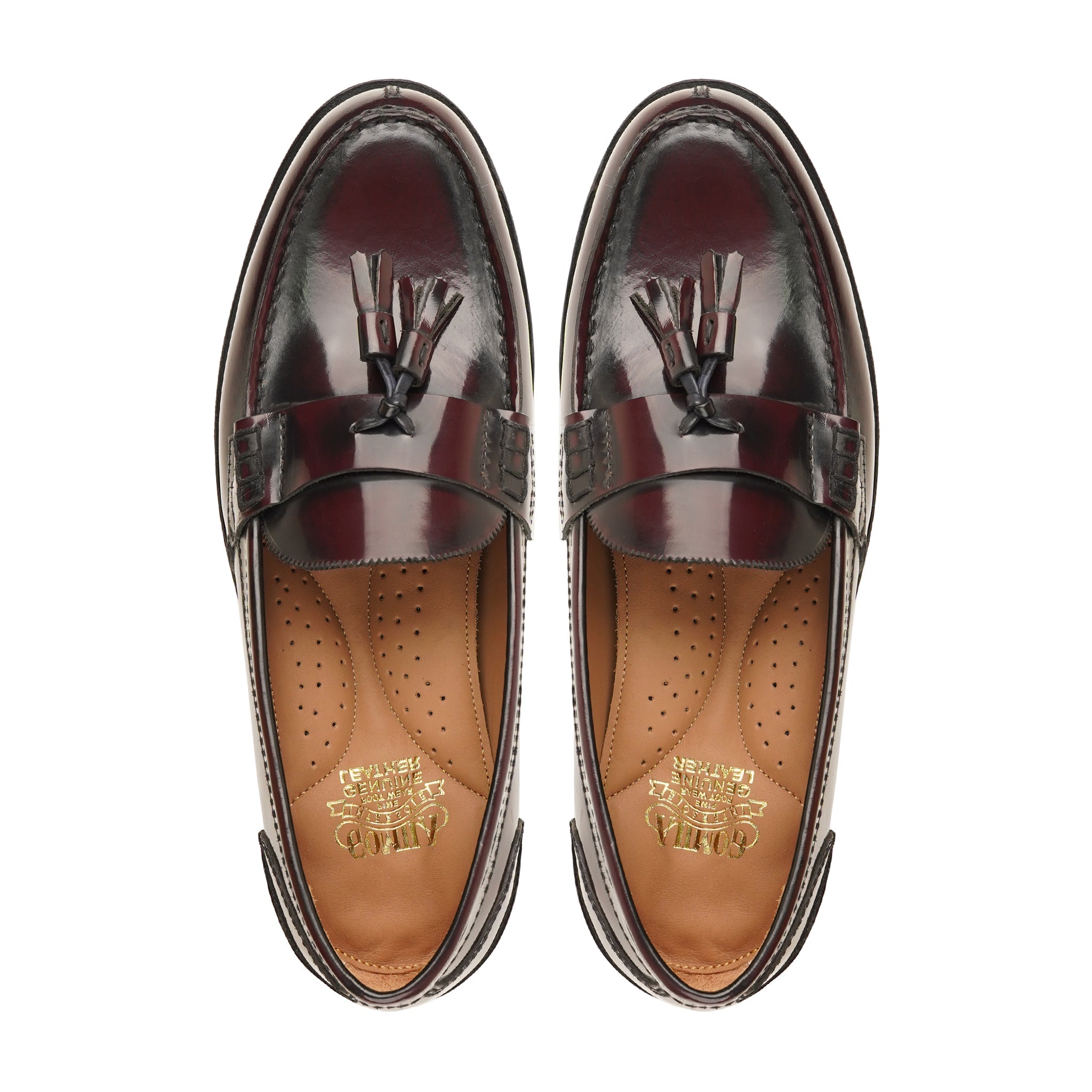 Verona - Men's Burgendy Box Leather High Shine Loafer