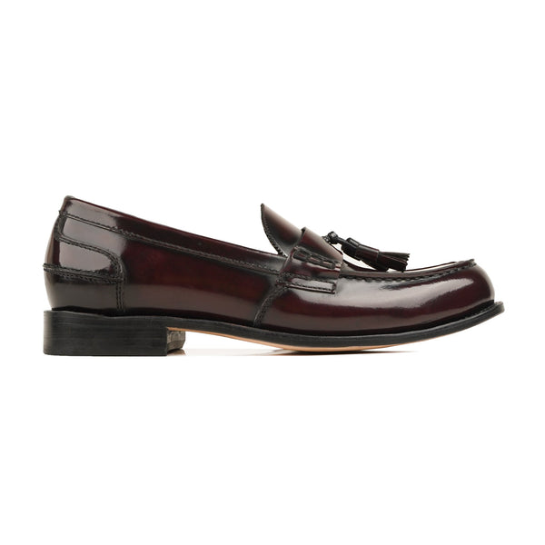 Verona - Men's Burgendy Box Leather High Shine Loafer