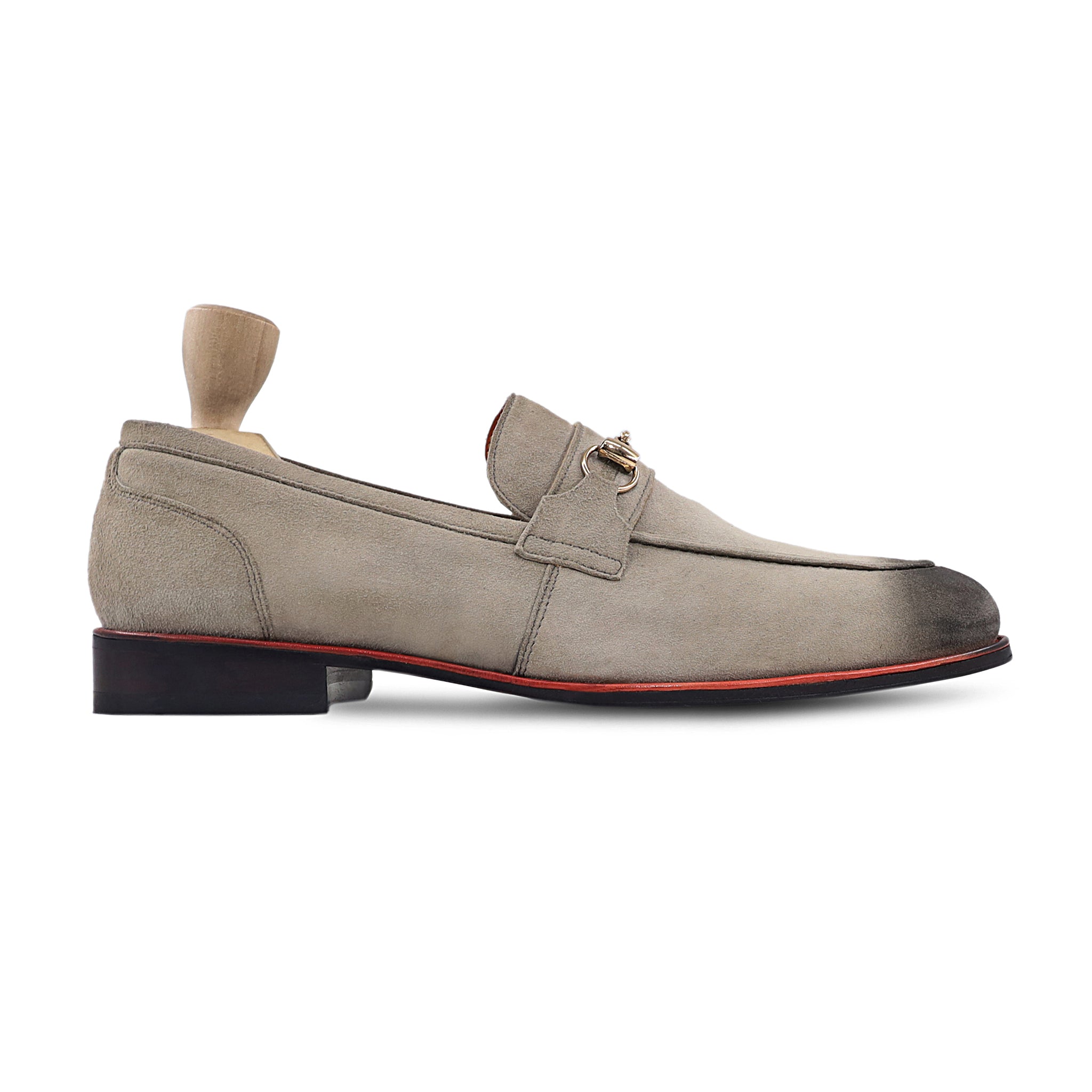 Waldo - Men's Burnished Steel Grey Kid Suede Loafer