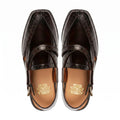 Krimml - Men's Dark Brown Box Leather High Shine Sandal