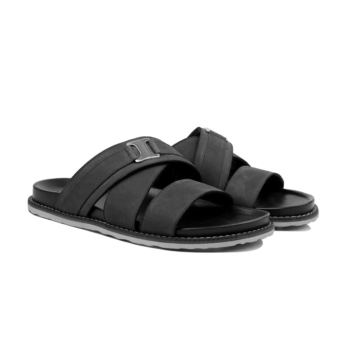 Maxon - Men's Black Calf Leather Slipper