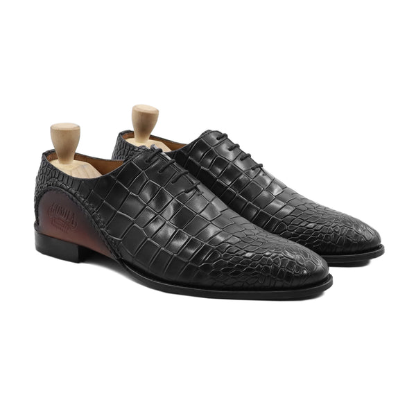 Slag - Men's Black Calf Leather Wholecut Shoe