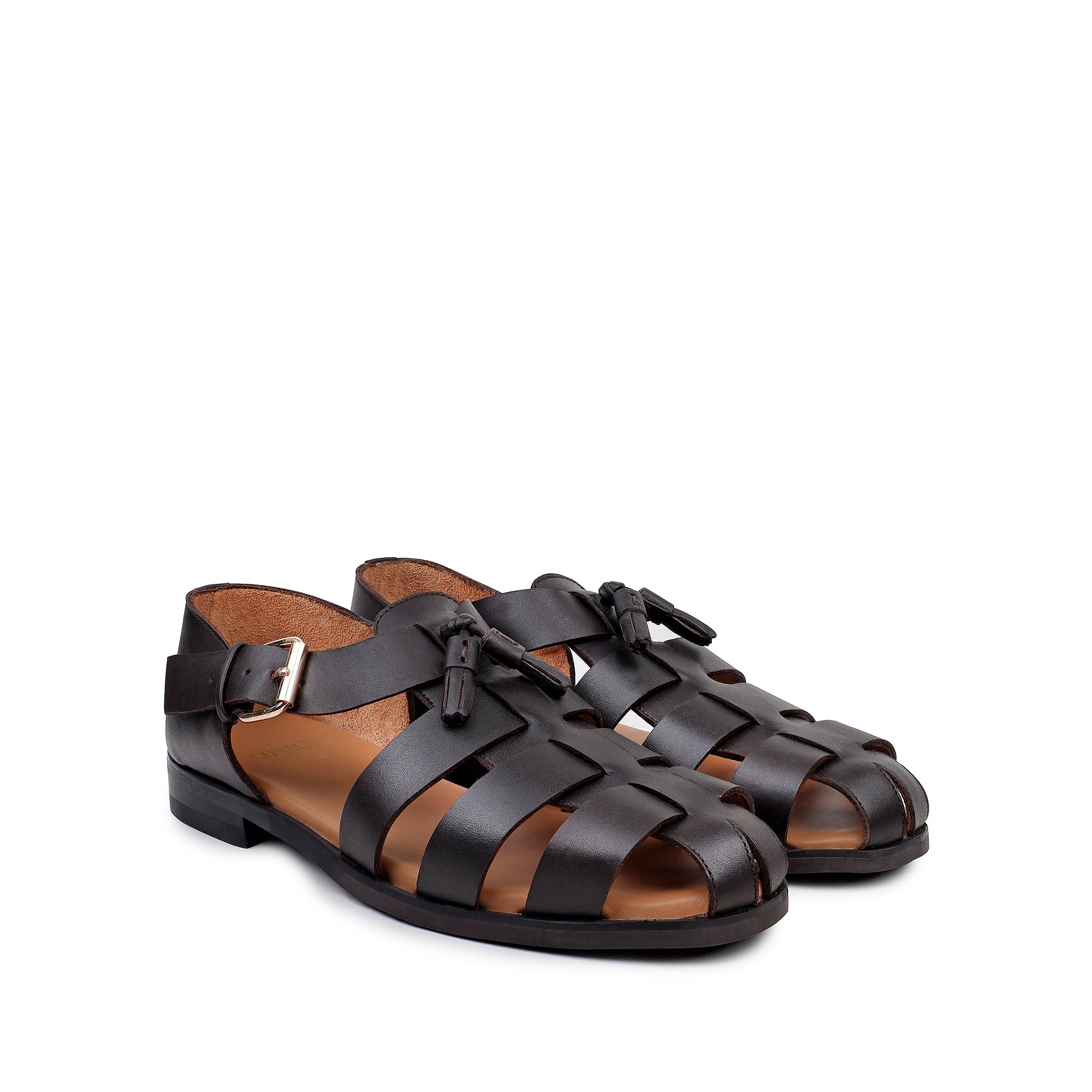 Zilpah - Men's Dark Brown Calf Leather Sandal