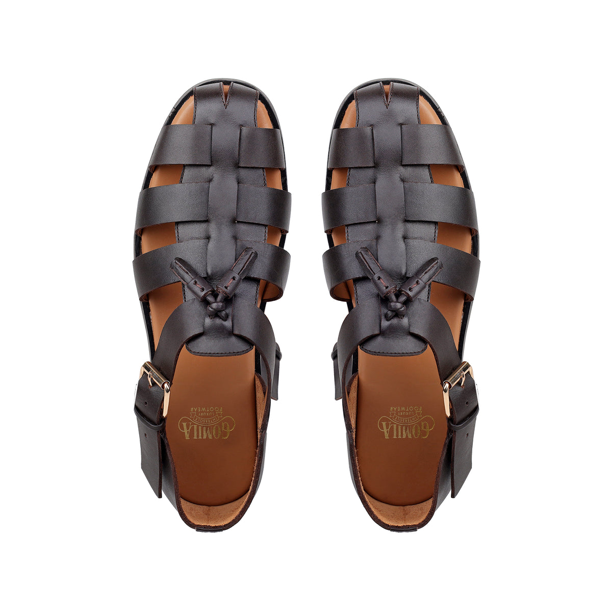 Zilpah - Men's Dark Brown Calf Leather Sandal
