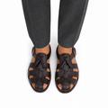 Zilpah - Men's Dark Brown Calf Leather Sandal