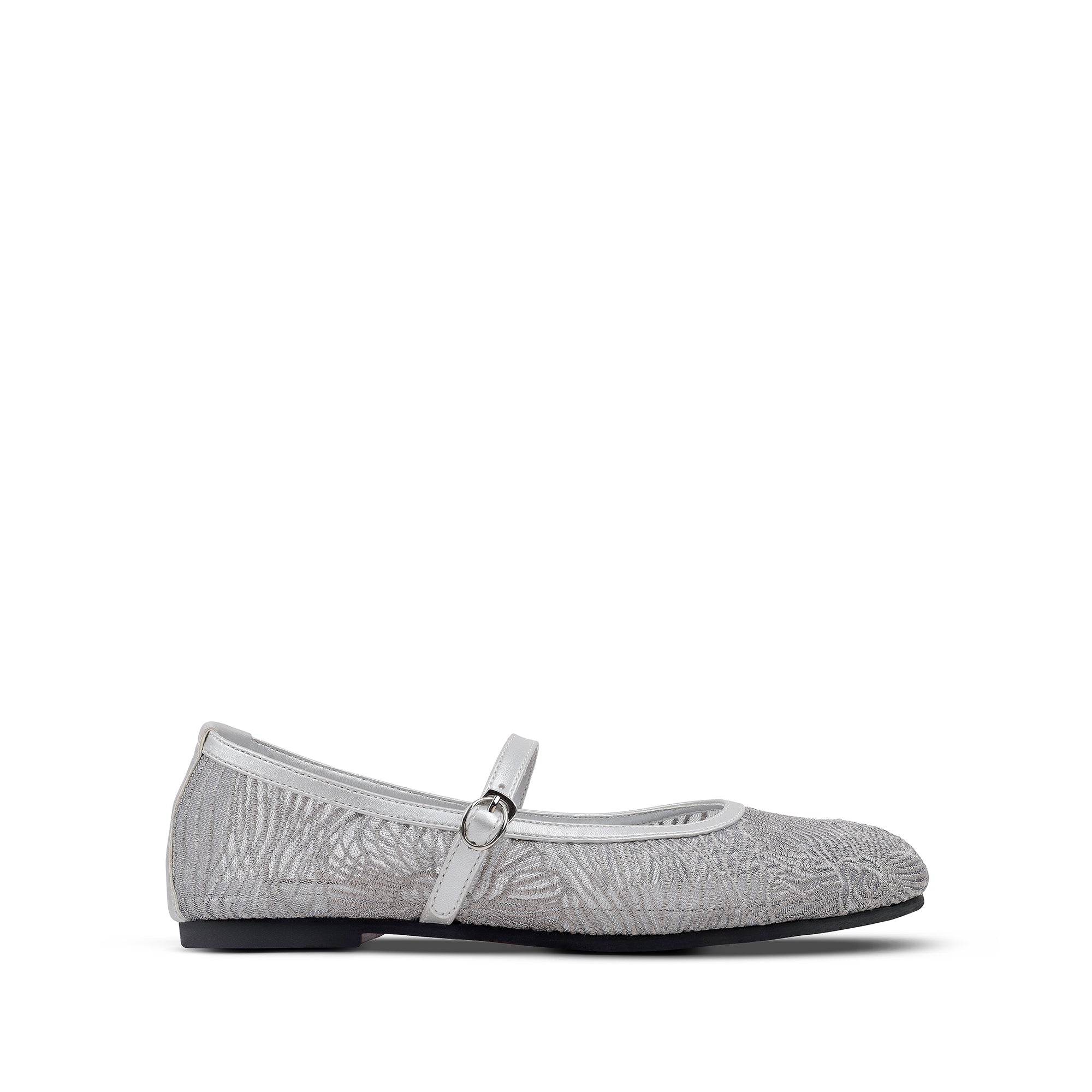 Zoey - Women's Silver Embroidery Pump
