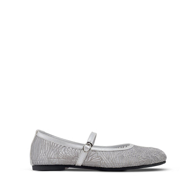 Zoey - Women's Silver Embroidery Pump
