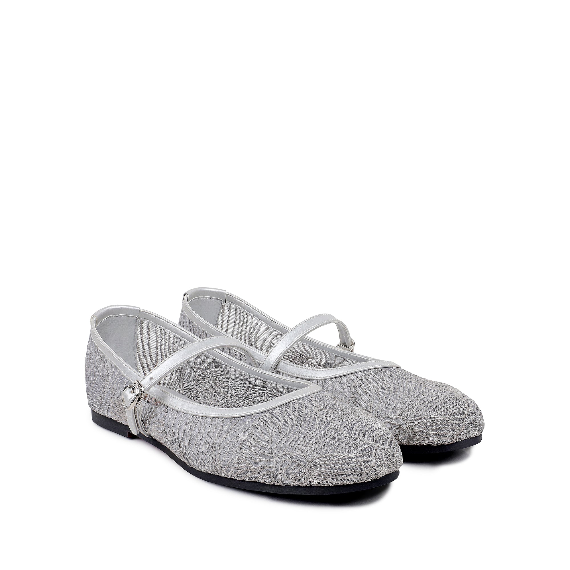Zoey - Women's Silver Embroidery Pump