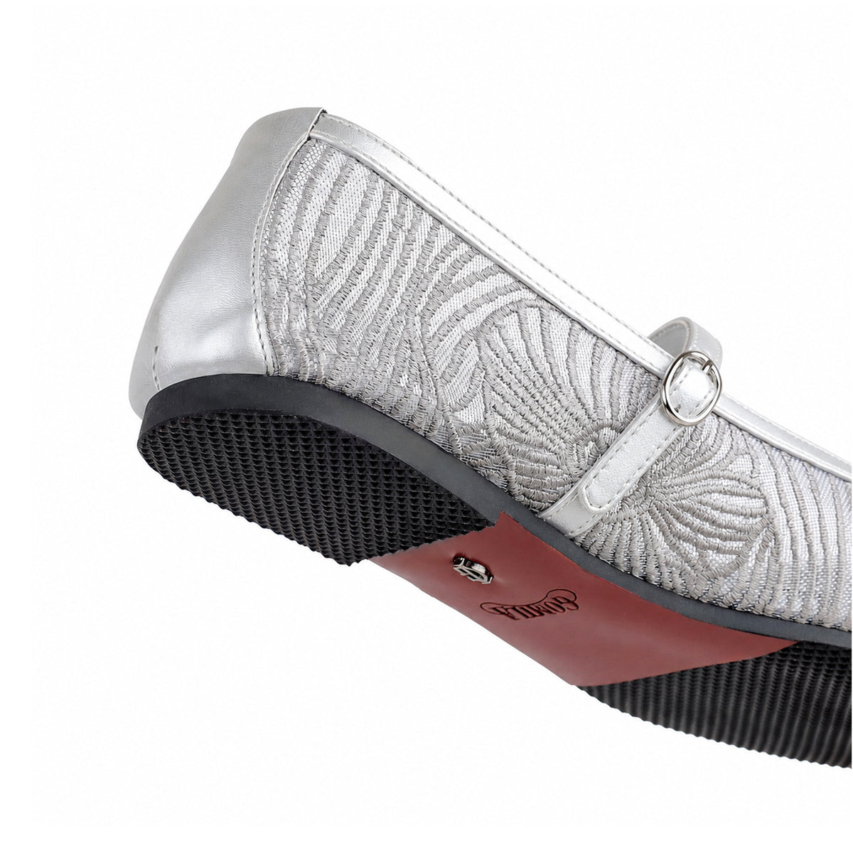 Zoey - Women's Silver Embroidery Pump