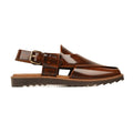 Hex - Men's Brown Box Leather High Shine Sandal