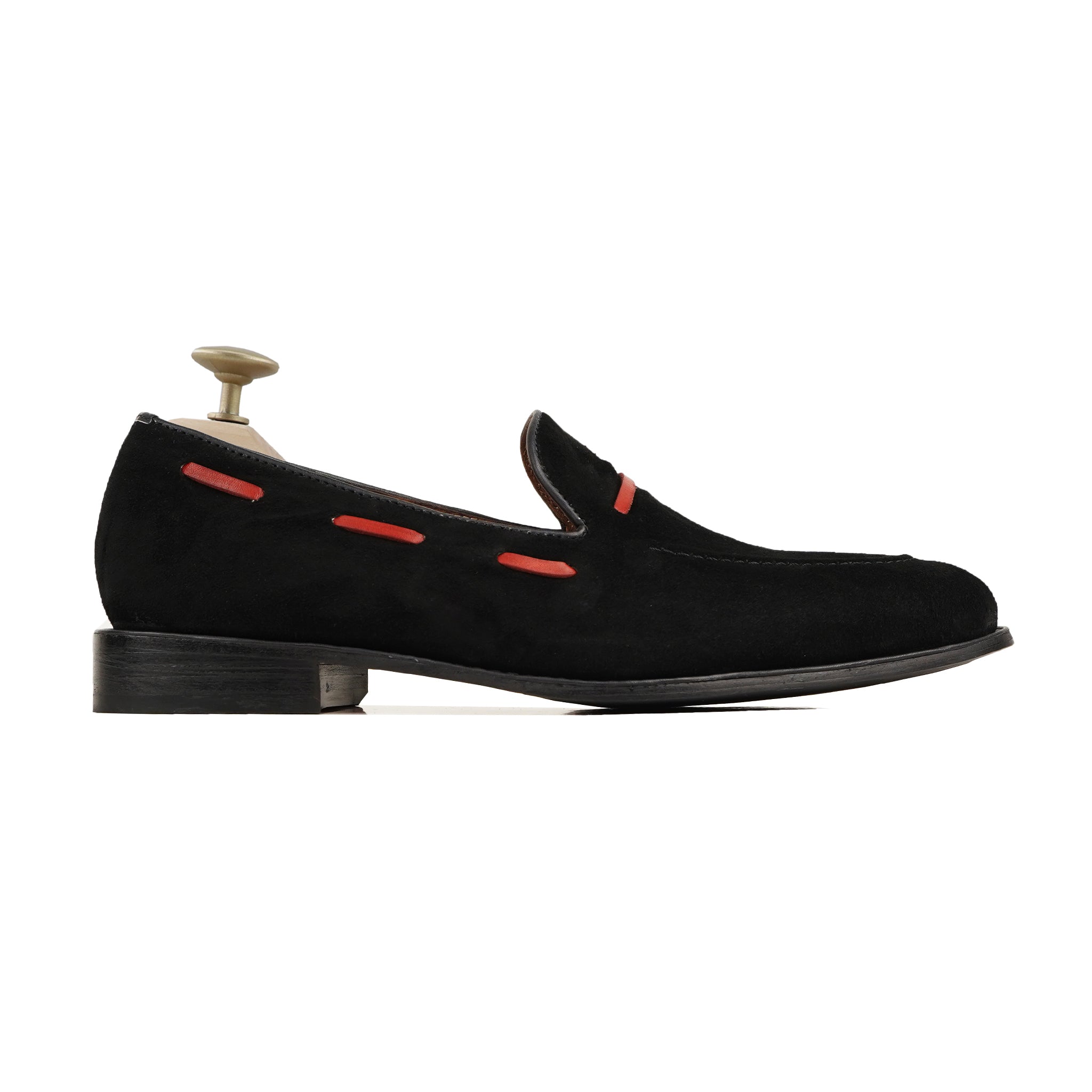 Alcamo - Men's Black Kid Suede Loafer