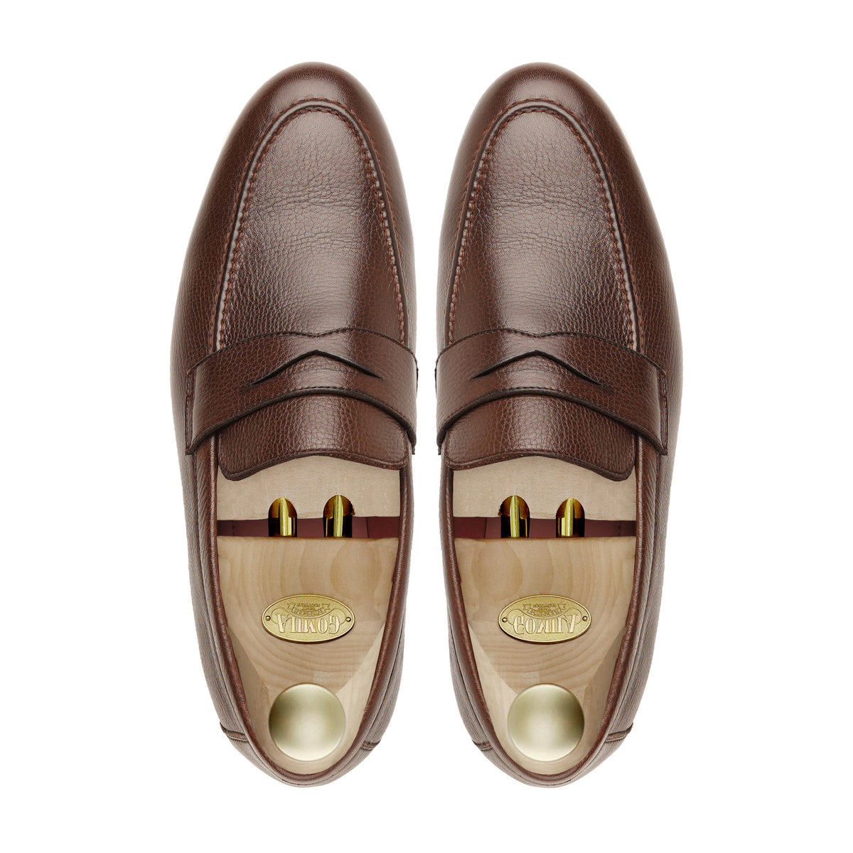 Argenta - Men's Dark Brown Pebble Grain Leather Loafer