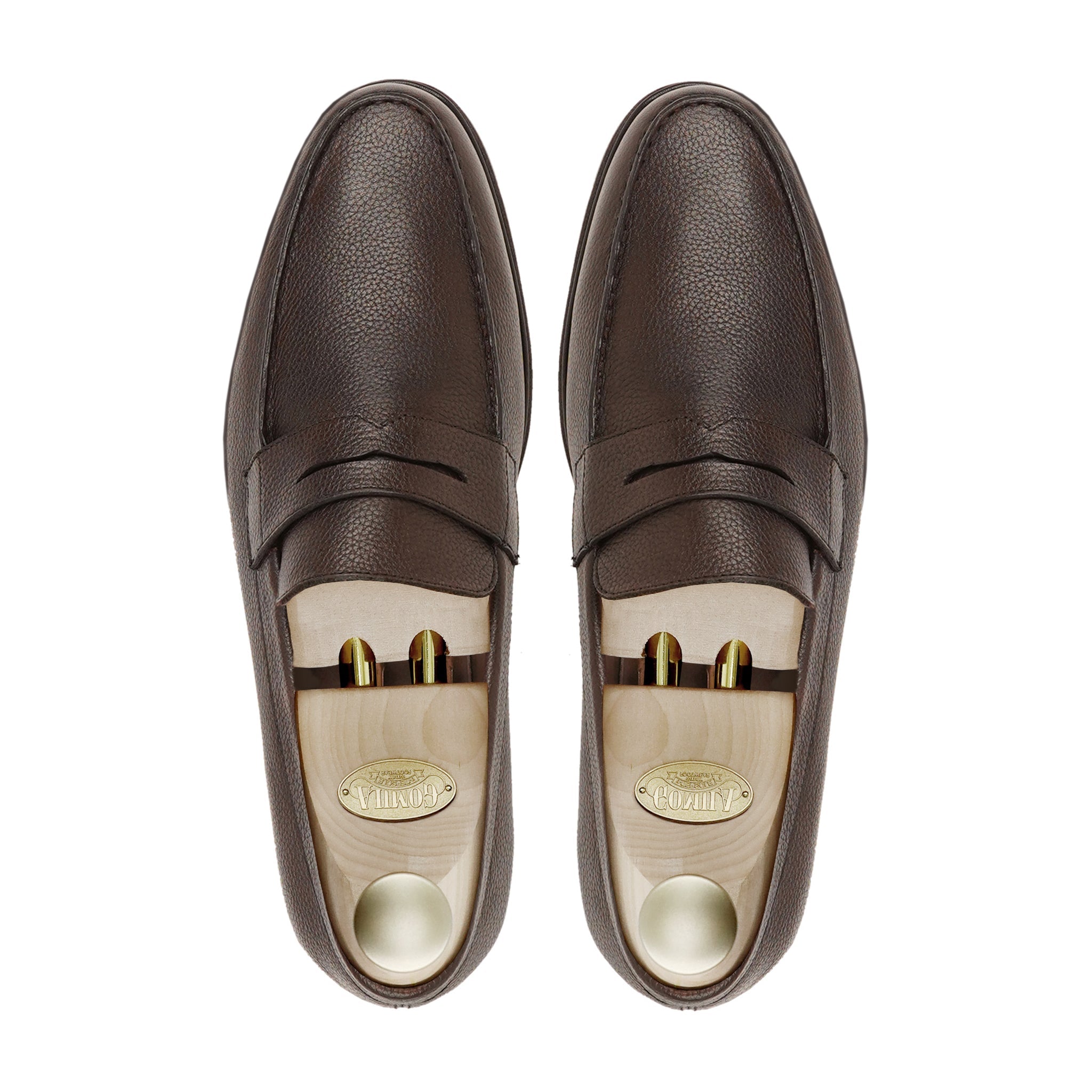 Ricardo - Men's Dark Brown Pebble Grain Leather Loafer