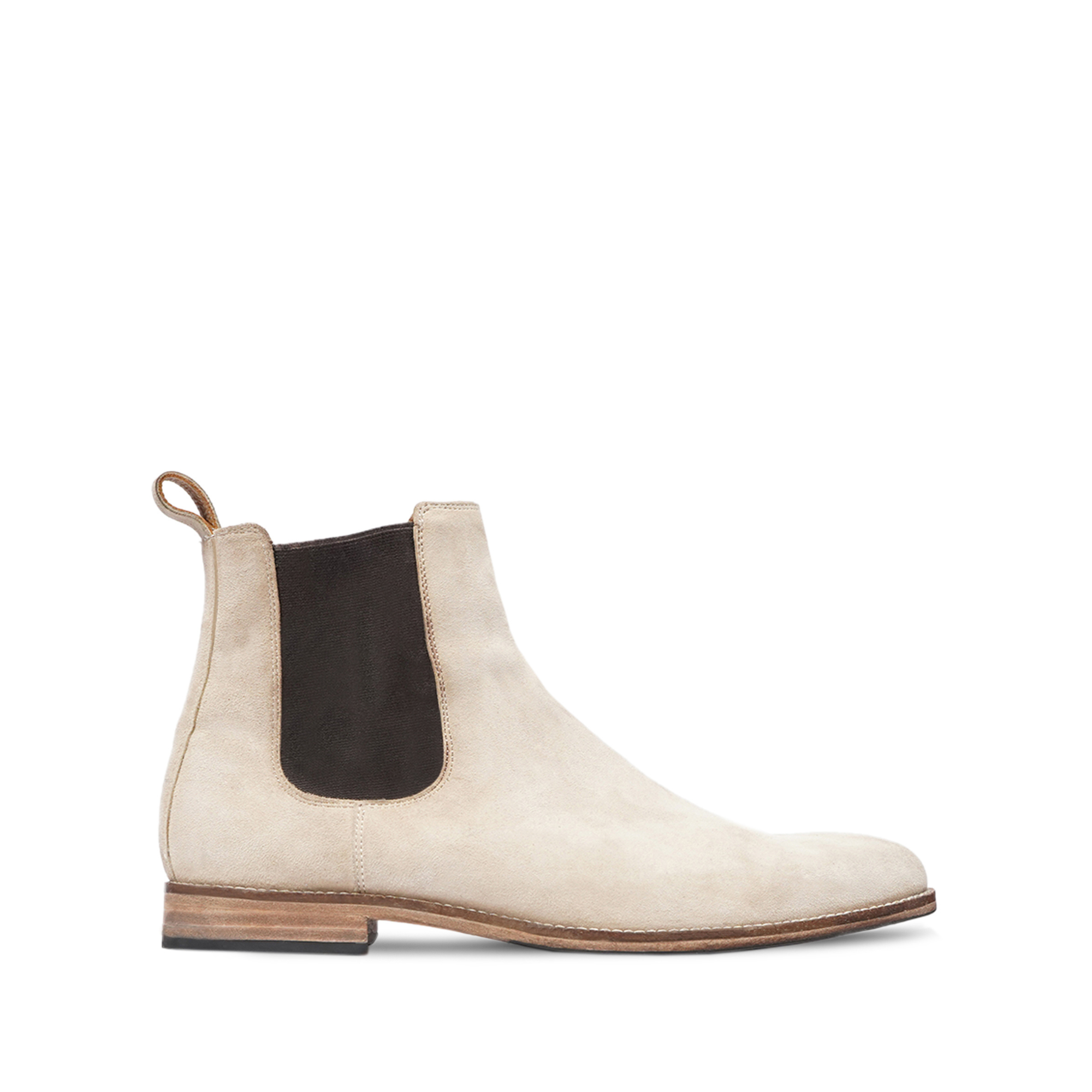 Ayami - Men's White Kid Suede Chelsea Boot