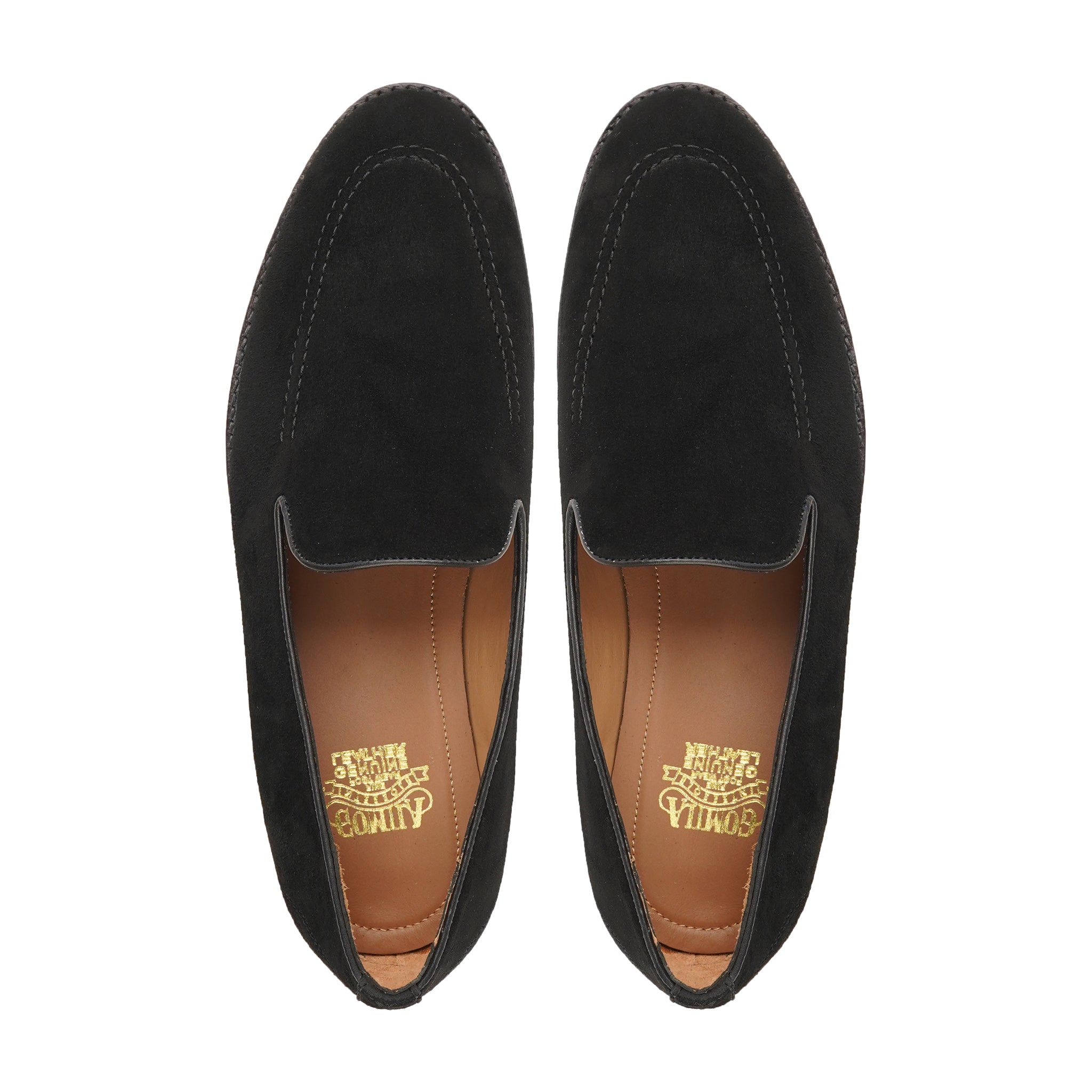 Catania - Men's Black Kid Suede Loafer