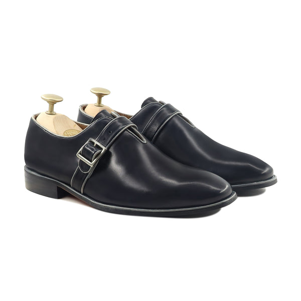 Halford - Men's Black Calf Leather Single Monkstrap