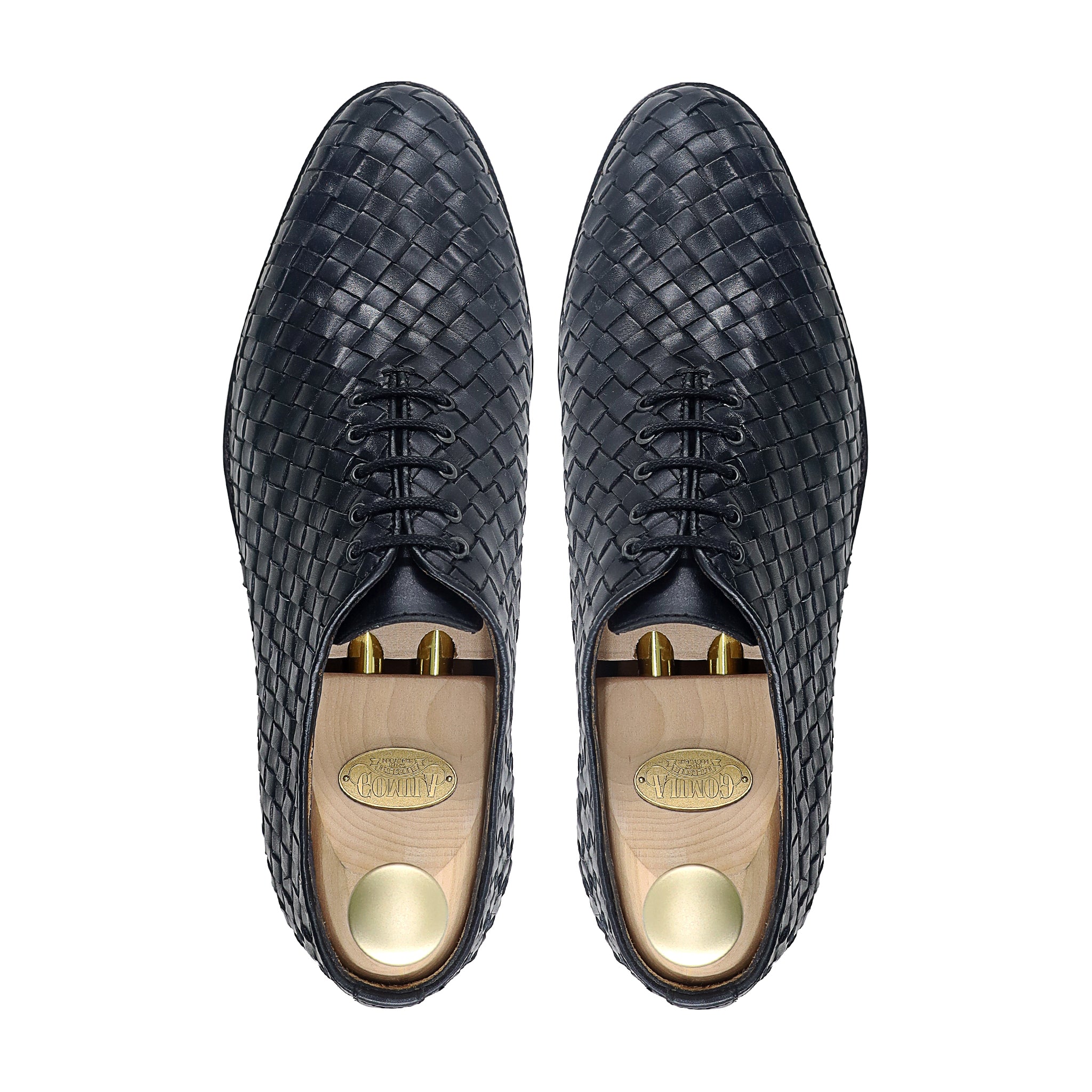 Osaka - Men's Black Hand Woven Calf Leather Wholecut Shoe