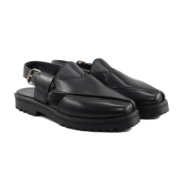 Amint - Men's Black Calf Leather Sandal