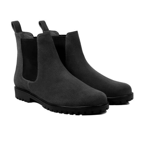 Ashcroft - Men's Black Kid Suede Chelsea Boot