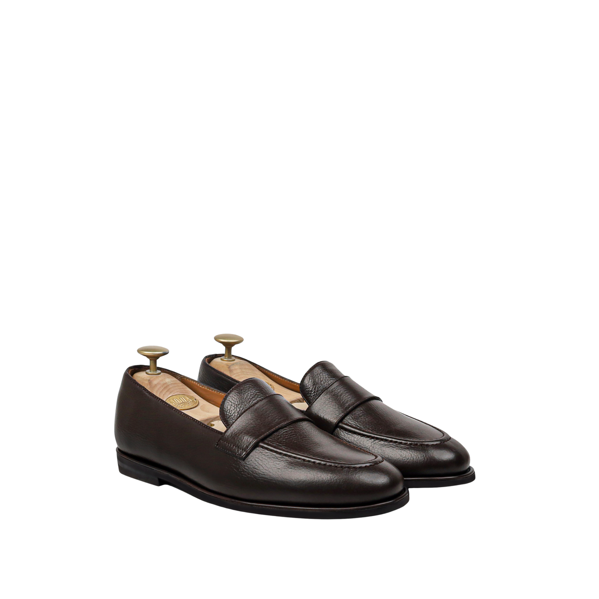 Jefe - Men's Dark Brown Pebble Grain Leather Loafer