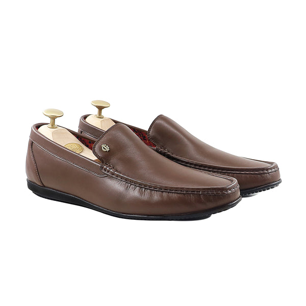 Doris - Men's Brown Calf Leather Driver Shoe