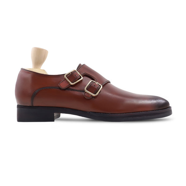 Jakari - Men's Burnished Oxblood Calf Leather Double Monkstrap