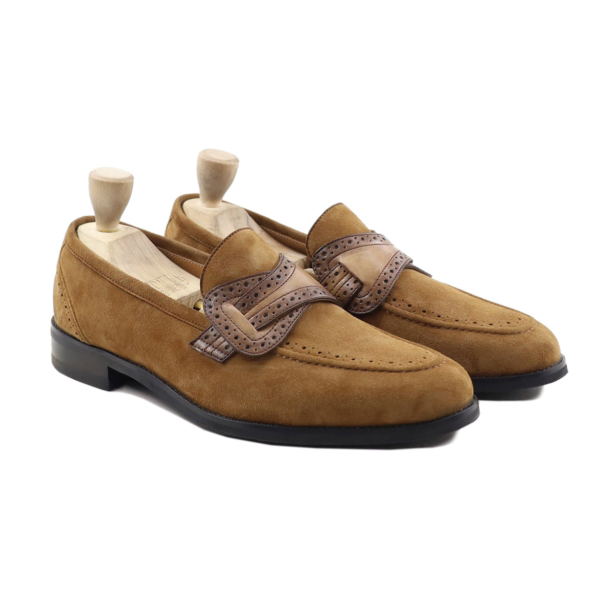 Mitsu - Men's Camel Kid Suede Loafer