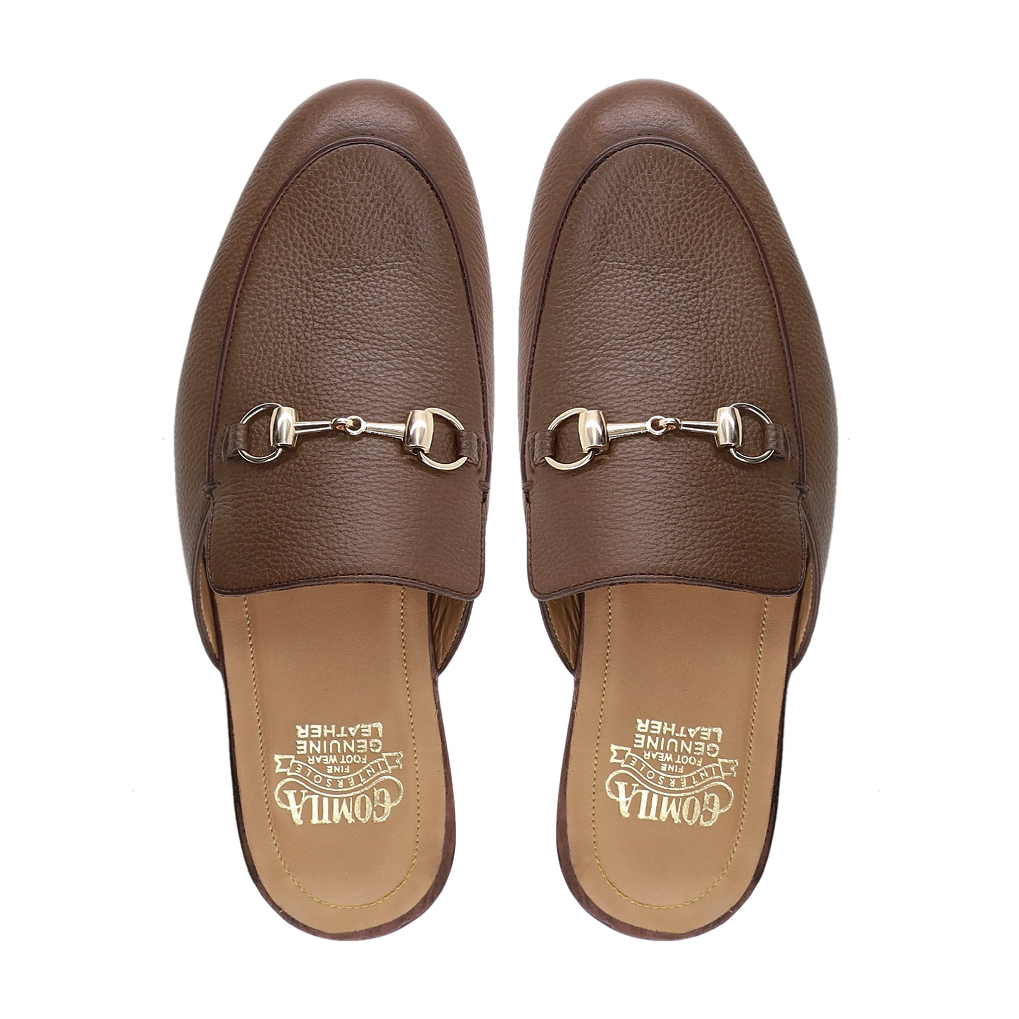 Selyse - Men's Brown Pebble Grain Leather Slipper