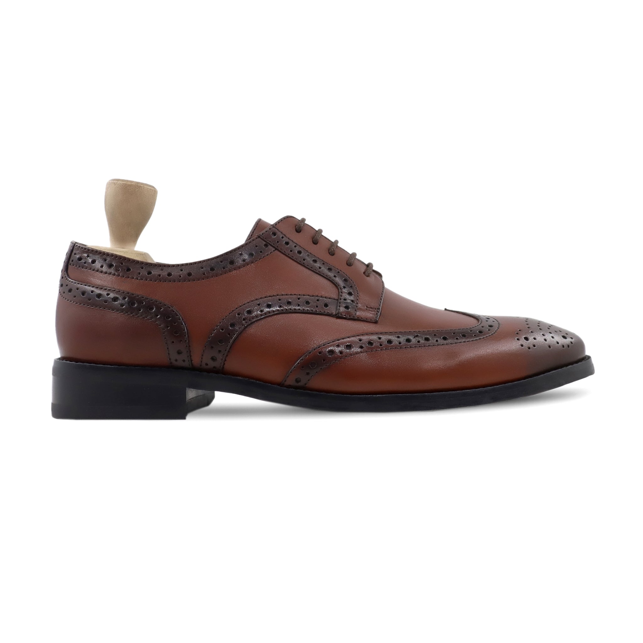 Kibou - Men's Brown Brugendy Calf Leather Derby Shoe