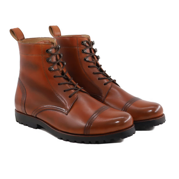 Cheng - Men's Tan Brown Calf Leather Boot