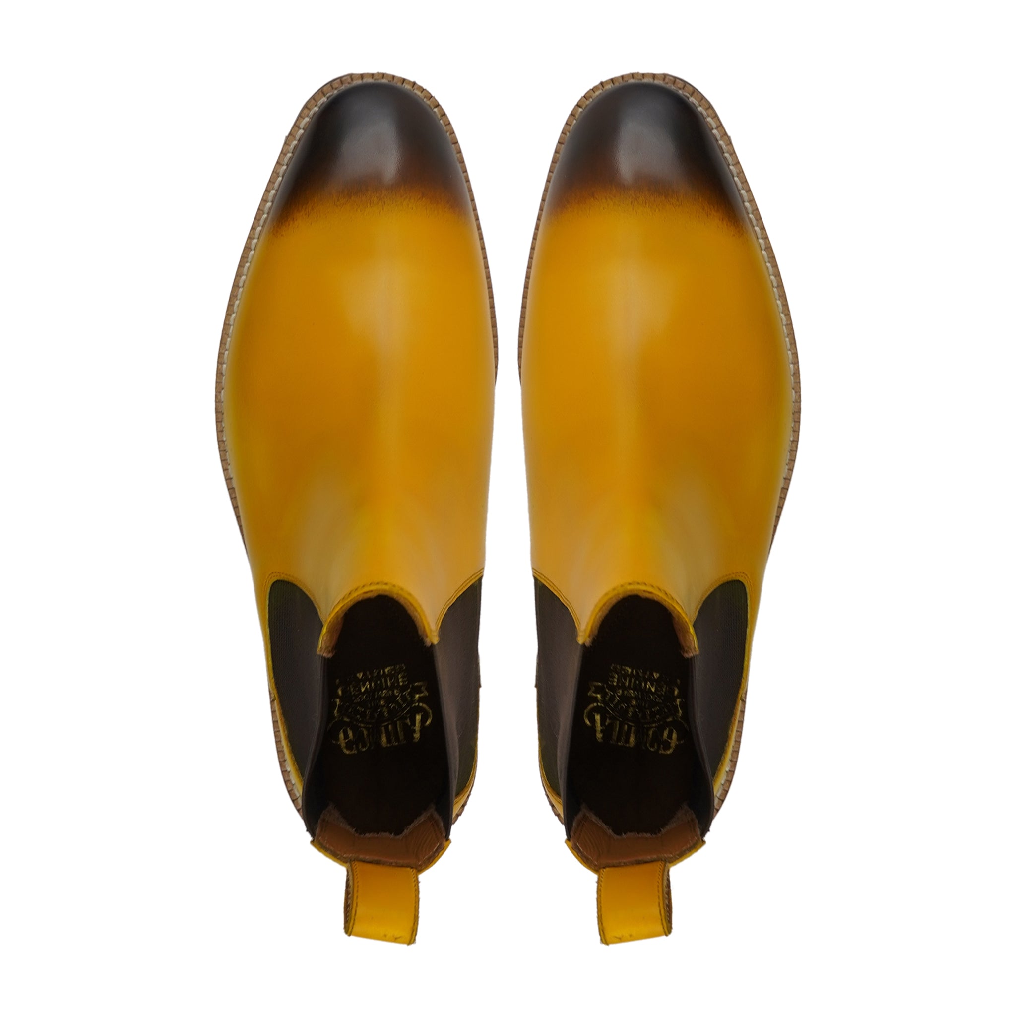 Abigal - Men's Burnished Yellow Calf Leather Chelsea Boot