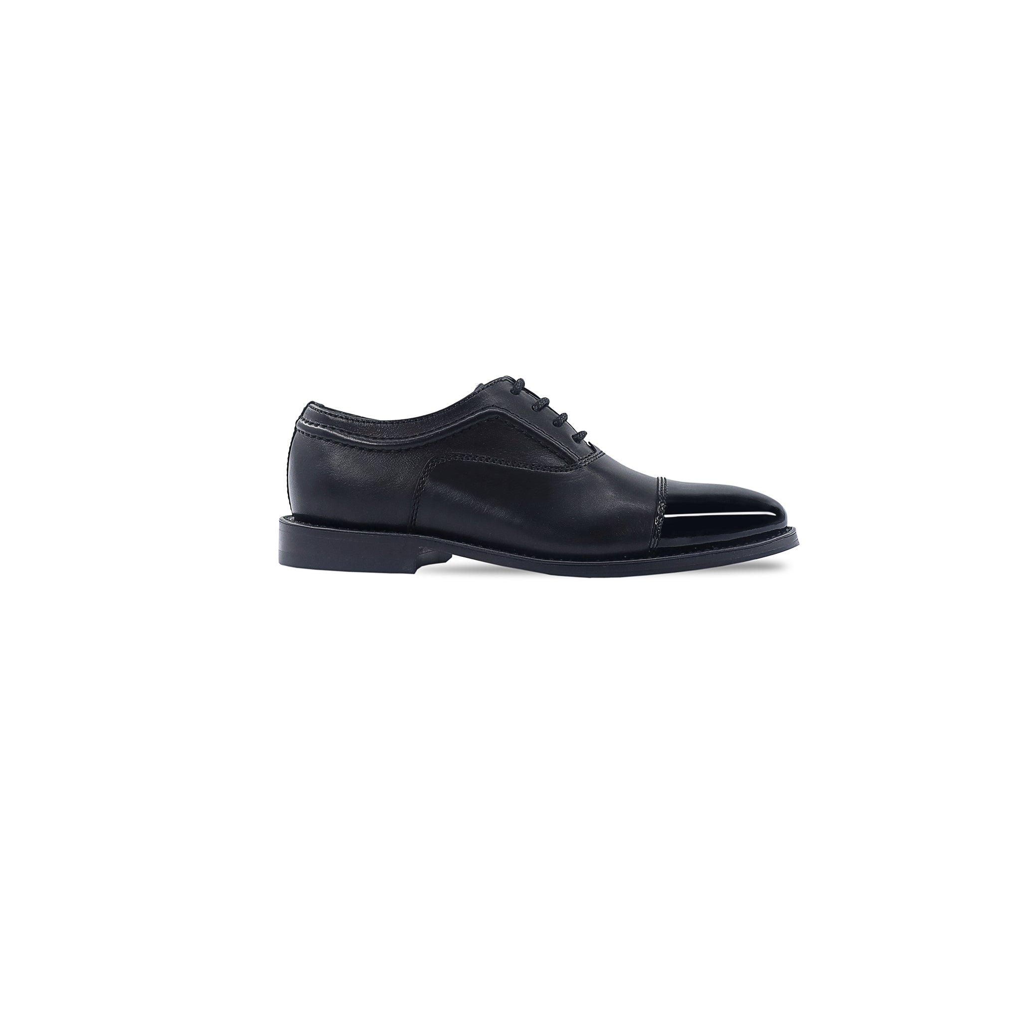 Freetown - Kid's Black Calf and Patent Leather Oxford (5-12 Years Old)