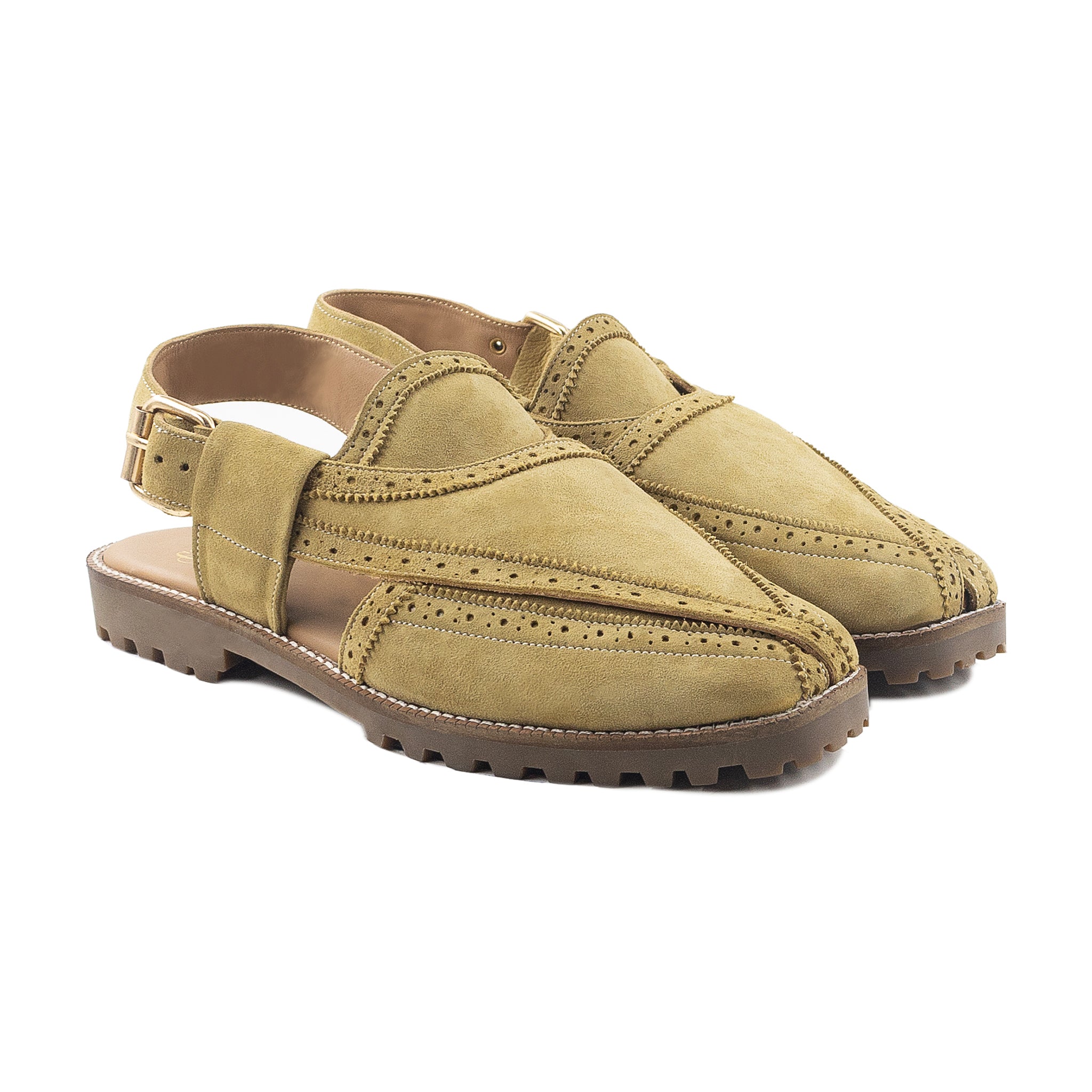 Marcel - Men's Camel Kid Suede Sandal