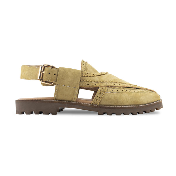 Marcel - Men's Camel Kid Suede Sandal