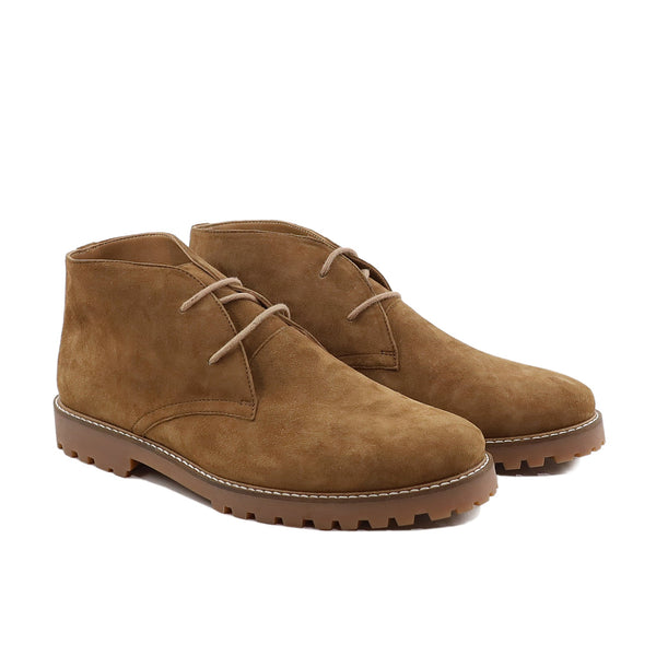 Naoya - Men's Camel Kid Suede Chukka Boot