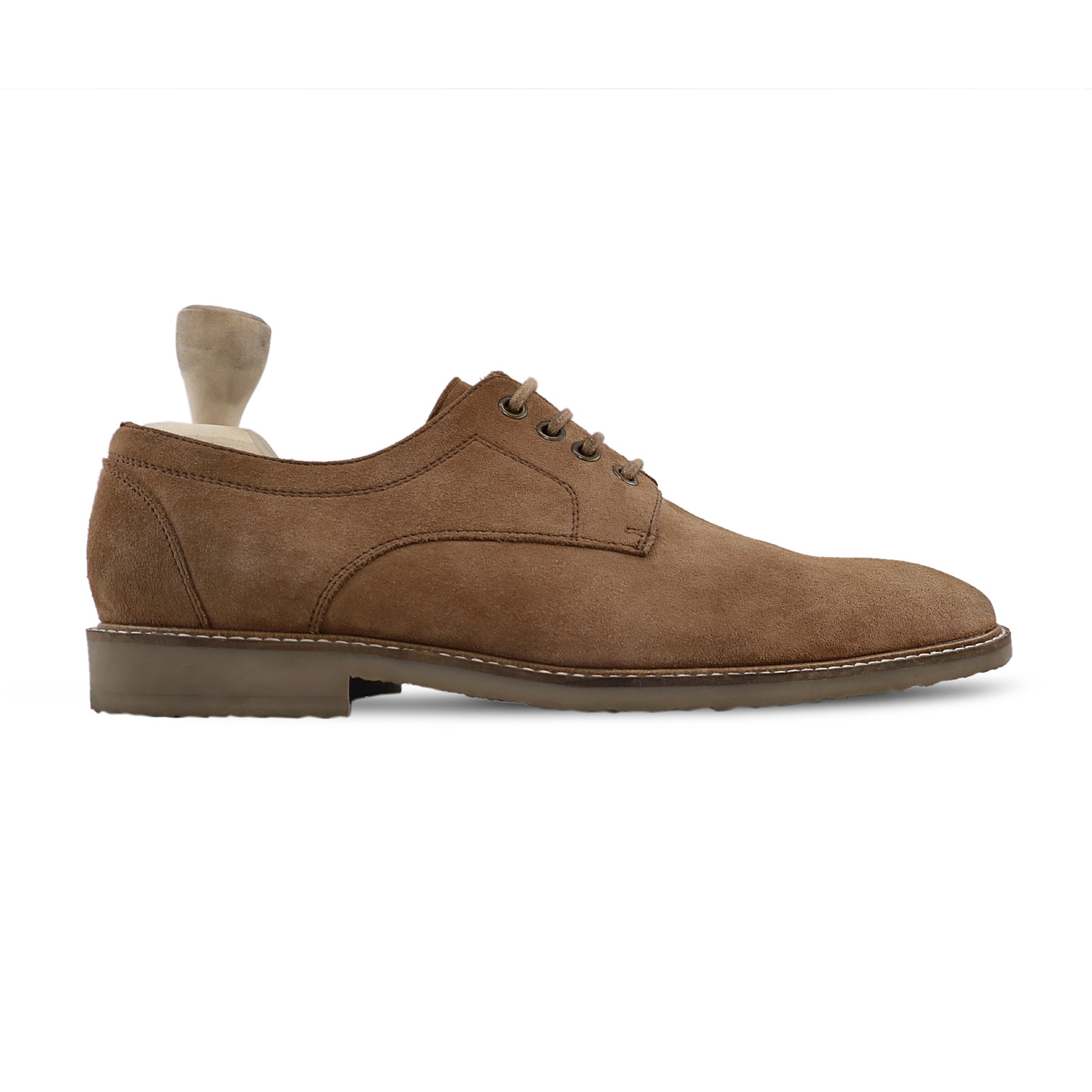 Teijo - Men's Camel Kid Suede Derby Shoe