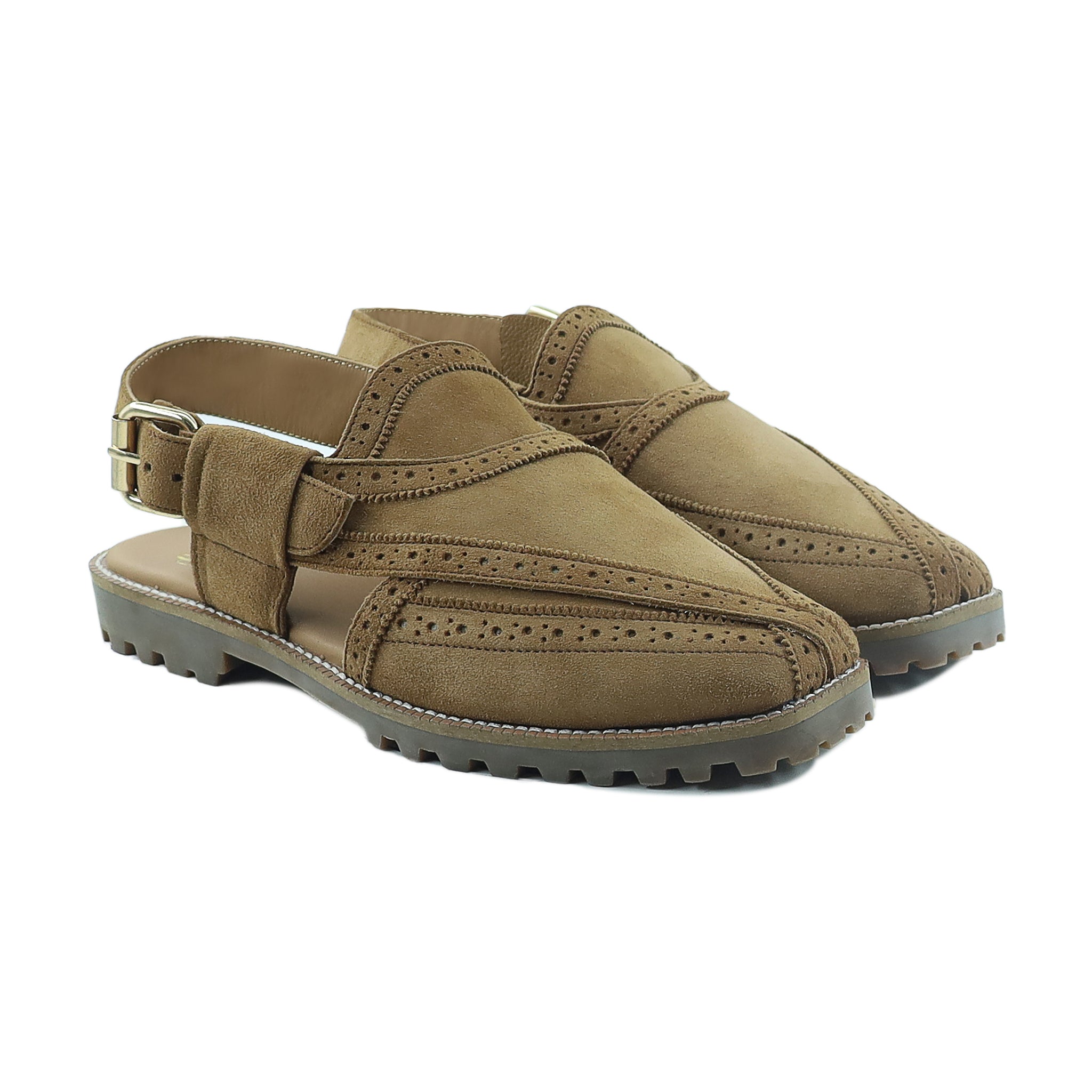 Marcel - Men's Camel Kid Suede Sandal