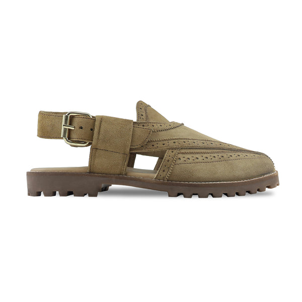 Marcel - Men's Camel Kid Suede Sandal