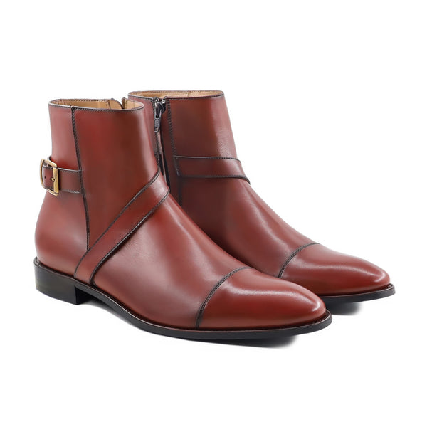 Jumbaz - Men's Oxblood Calf Leather Jodhpur Boot